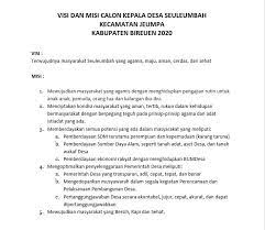 Sebagai wadah kepemudaan dan penampung aspirasi pemuda dan masyarakat desa blagung kecamatan simo. Contoh Visi Misi Calon Kepala Desa Media Desa