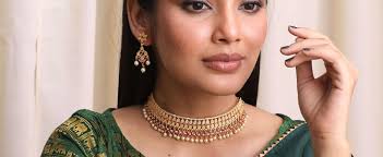 Buy TARINIKA Antique Gold Plated Kavya Choker Set with Floral Design