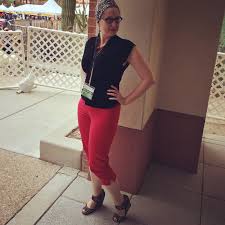 Great to hear it's back on the road. Retro Rack Gail Carriger In Red Capris Black Velvet With Leopard Accessories At Tucson Festifal Of Books 2018