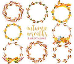 Autumn Wreath Clipart Watercolor Wreath Clipart Hand Drawn Etsy In 2021 Wreath Watercolor Wreath Drawing Wreath Illustration