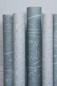 Paper Meadow Wallpaper In Teal By Hannah Nunn A Etsy Leaf Wallpaper Botanical Wallpaper Botanical Wall Covering