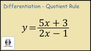 Now to find the derivative of 2x 2 y 2 with respect to x we must recognise that it is a product. Quotient Rule U V Differentiation Youtube