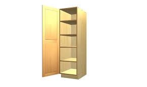 When working with stock cabinet lines, pantry widths are typically limited to 18 wide or 24 wide. 1 Door Tall Pantry Cabinet