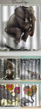Elephant Toilet Waterproof Shower Curtain Dresslily Bathroom Elephant Shower Curtains Elephant Shower Bathroom Curtains