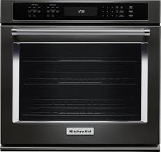 Black stainless steel kitchen appliance packages. Kitchenaid 30 Built In Single Electric Convection Wall Oven Black Stainless Steel Kose500ebs Best Buy