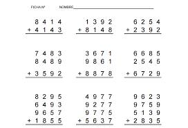 En el área de razonamiento matemático encontraras mas de 200 fichas para imprimir de diferentes niveles para estudiantes que cursan del primero al sexto grado de primaria dichas fichas contendrán ejercicios y problemas de temas bastante importantes como. 100 Fichas De Sumas Variadas Listas Para Imprimir Orientacion Andujar