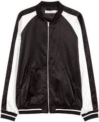 Black And White Satin Bomber Jacket H M Satin Bomber Jacket Black Satin Bomber Jacket Black Bomber Jacket Jackets