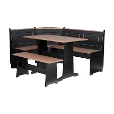 Get free shipping on qualified breakfast nook, dining set dining room sets or buy online pick up in store today in the furniture department. Linon Home Decor Ardmore 3 Piece Black And Pecan Breakfast Nook Dining Set Thd02975 The Home Depot
