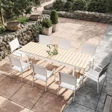 Table De Jardin Extensible Aluminium 180 240cm 8 Fauteuils Empilables Textilene Palma 8 Avril Pari En 2020 Table De Jardin Chaise Salon De Jardin Chaise De Jardin