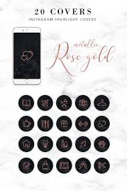 Instagram marble stories highligts theme. Set Of 20 Instagram Story Highlight Cover Icons Metallic Rose Gold With Black Marble M Instagram Highlights Cover Icon Design Instagram Rose Gold Highlights
