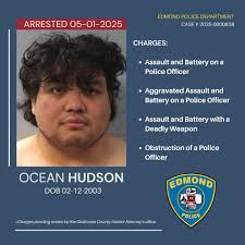 The suspect in the May 1st officer involved stabbing is 22-year-old Ocean  Hudson. He was arrested at the scene and transferred to the OK Co.  Detention Center. Our officer remains in stable