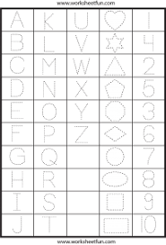 Cut each letter strip laminate and place in your writing center for children to. Letters Numbers And Shapes Tracing Worksheets Free Printable Worksheets Worksheetfun