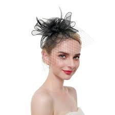 Large Hair Clips Fascinators Feather Headwear Floral Veil Mesh Hair Accessory In 2019 Hair Accessories Hair Clips Fascinator Hats