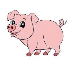 How To Draw A Cartoon Pig In A Few Easy Steps Easy Drawing Guides Pig Cartoon Cute Animal Drawings Dog Coloring Page