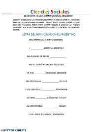¡oíd, mortales!, el grito sagrado significado del himno nacional de argentina. El Himno Nacional Argentino Ficha Interactiva Himno Nacional Argentino Dia Del Himno Nacional Himno Nacional