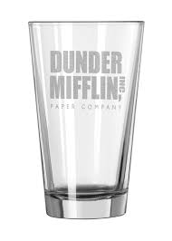 When did the dunder mifflin accounting scandal happen? The Office Pint Glass Dunder Mifflin Paper Co Acid Ink Designs