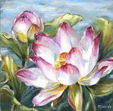 Chairish.com has been visited by 10k+ users in the past month Lotus Painting Flower Art Painting Lotus Art Lotus Flower Painting