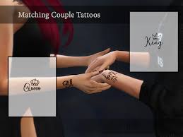 King and queen tattoos are some of the best expressions of love and commitment. Matching Couple Tattoos King Queen The Sims 4 Catalog