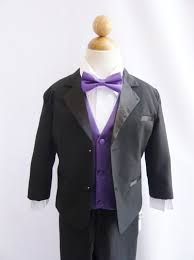 Black And Purple Tuxedo Tuxedo To Match Flower Girl Dresses Color In Black By Carmiashop 33 99 Plum Flower Girl Dresses Boys Tuxedo Grey Tuxedo Wedding