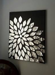 Diy Wall Art Blank Canvas Aluminum Foil And Mod Podge Homedecoraccessories Metal Flower Wall Art Diy Wall Art Acrylic Painting Diy