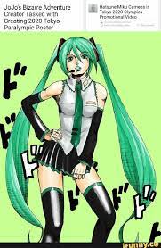 Jojo S Bizarre Adventure 22 Halsune Miku Cameos M Creator Tasked With Tºkyº ººzº O Vmp Creating 2020 Tokyo Paralympic Poster Onmolwonal Vldeo Jojo S Bizarre Adventure Miku Hatsune Miku