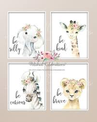 Blush Safari Animal Nursery Art Printable Set Of 4 Safari Etsy In 2020 Baby Girl Nursery Decor Nursery Art Set Baby Girl Nursery Room