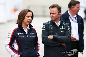 Claire Williams Williams Deputy Team Principal With Paddy Lowe Mercedes Amg F1 Executive Director Technical F1 Photos Williams F1 Williams Mercedes Amg