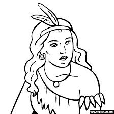 Icolor around the world sacajawea coloring pages native. Pocahontas Coloring Page