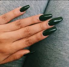 You might be trying this as for the rest of your nails, apply a dark plum polish. Dark Green Squoval Acrylic Nails Green Acrylic Nails Squoval Acrylic Nails Dark Acrylic Nails