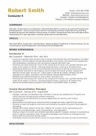 Conductor Resume Samples Qwikresume