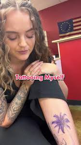 Bri Santos Matching Palm Tree Tattoos