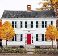 Cape cod — white house, white garage door and cobalt blue shutters. 30 Astonishingly Gorgeous Front Door Paint Colors Laurel Home