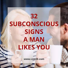 Home > love > 20 signs a guy likes sign # 1.) a guy who is interested in you may start touching, twirling or running his hands through his hair a man who is licking his lips around you may be secretly signaling that he finds you delectable. 32 Subconscious Signs A Man Likes You Recognize These Subtle Hints