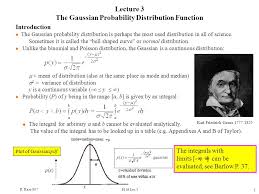 (1) is valid for complex values. R Kass S07 P416 Lec 3 1 Lecture 3 The Gaussian Probability Distribution Function Plot Of Gaussian Pdf X P X P X Introduction L The Gaussian Probability Ppt Download