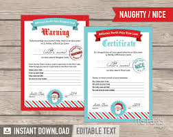 1.1 nice list certificate free printable christmas eve. Nice List Certificate And Naughty List Warning Printables My Party Design