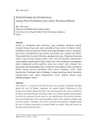 Pdf Zakiah Daradjat Dan Pemikirannya Tentang Peran Pendidikan Islam Dalam Kesehatan Mental Jurnal Intizar Academia Edu
