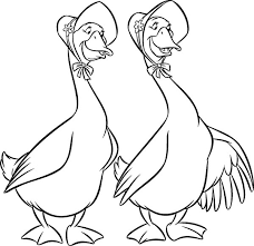 Color, then paste completed coloring page onto poster board. Aristocats Geese Abigail And Amelia In Goose Coloring Page Netart