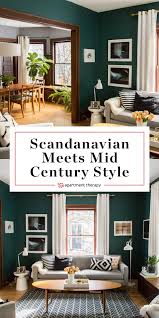 House Tour Chill Scandinavian Meets Mid Century Modern Style Apartment Therapy Looking For D Dark Green Living Room Living Room Green Apartment Living Room