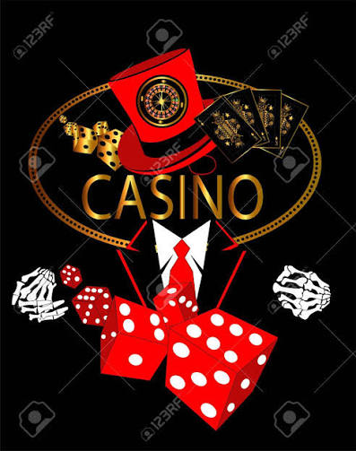 Casino Logo Gold With Skull In Tuxedo, Roulette Wheel, Cards And Dices  Vector Background Royalty Free SVG, Cliparts, Vectors, and Stock  Illustration. Image 149943017.