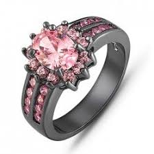 Black And Pink Wedding Ring Pin On Jewelry Rings