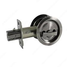 This pocket door hardware comes ready to install with all of the products you need including knobs, levers, tracks, handles or handle sets, deadbolts unlock many pocket door handles, this hardware has a deep pocket for gripping which makes pulling and pushing it easier than most other doors. Pocket Door Pull Round Onward Hardware