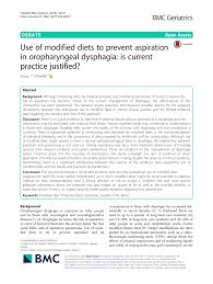 pdf use of modified diets to prevent aspiration in