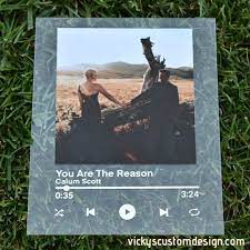 Spotify Glass Plaque Frame Calum Scott Song Customizable Photo Spotify Picture Frame Album Frames Spotify Glass Frame