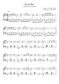 Download Final Fantasy Vii Ost Farm Boy Sheet Music For Piano Solo Download And Print In Pdf Or Midi Free Sheet Music Musescore Com