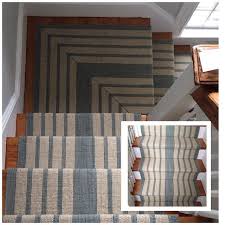 Spectacular Seaglass Stripe Stairs Installed Dash And Albert Wool Flatweave With A Meticulous Mitere Striped Carpet Stairs Textured Carpet Stair Runner Carpet