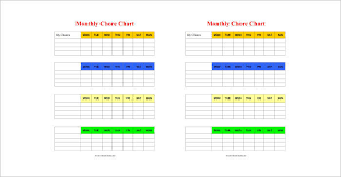 Monthly Chore Charts Jasonkellyphoto Co