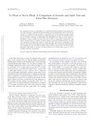 Pleading not guilty means you are saying you did not commit the offence you have been charged with and the prosecution must prove otherwise. Pdf To Plead Or Not To Plead A Comparison Of Juvenile And Adult True And False Plea Decisions