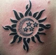 The sun and the moon are like the yin and yang of the in some cases, additional background details such as stars, clouds and colors are added to the tattoo to suit the preference of the bearer. Image Result For Sun Moon And Stars Colored Tattoo Cool Forearm Tattoos Moon Star Tattoo Star Tattoos