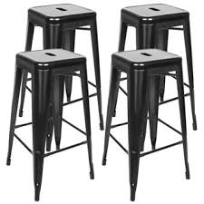 Parfait pour un restaurant, un bar ou dans une cuisine, ce tabouret allie esthétisme, raffinement et confort. 4pcs Tabouret De Bar Hauts Empilable En Metal 76 30 30cm Noir Achat Prix Fnac