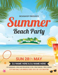 This summer party flyer free psd is particularly designed for summer party, pool party or beach parties. Summer Beach Party Free Flyer Psd Template